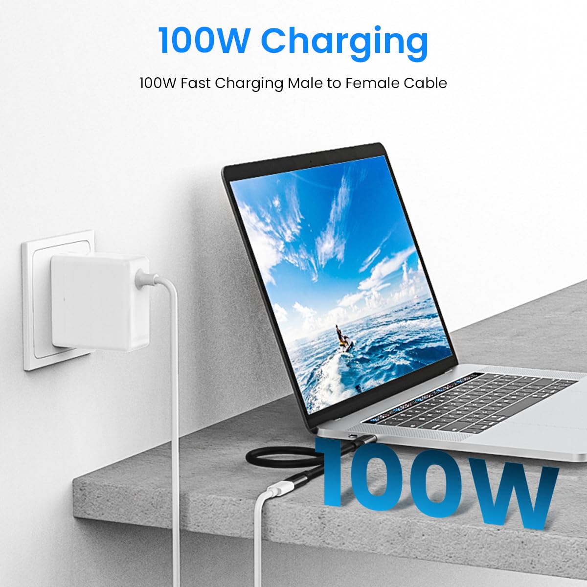 Verilux Type C Extension Cable (Gen 2/10Gbps), USB 3.2 Type C Male to Female Extension Cable 4K Video 6.6ft/2M, 100W Fast Charging Male to Female for MacBook Pro/Air, iPad Pro Dell XPS Surface Book Verilux Type C Extension Cable (Gen 2/10Gbps), USB 3.2 Type C Male to Female Extension Cable 4K Video 6.6ft/2M, 100W Fast Charging Male to Female for MacBook Pro/Air, iPad Pro Dell XPS Surface Book